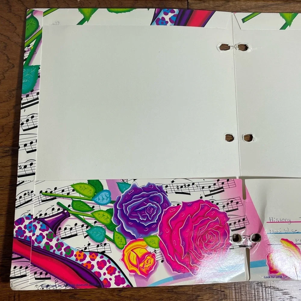 VTG Stuart Hall Lisa Frank Trends folders w/ roses/music sheets/heels (set of 2)